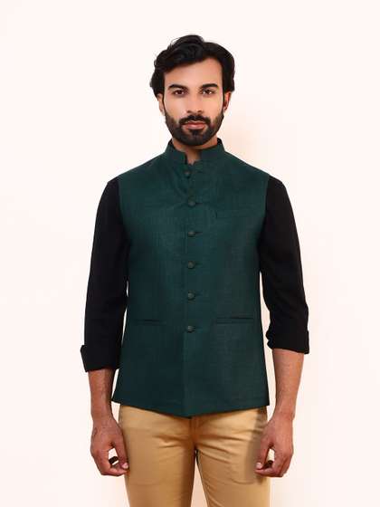 Satwaa Solid Nehru Jacket