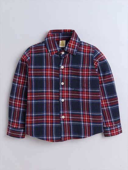 AWW HUNNIE Boys Comfort
                    Checked Casual Shirt