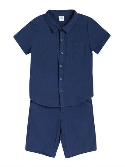 MINI KLUB Boys Pure
                    Cotton Shirt With Shorts