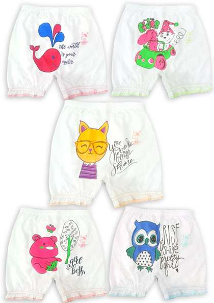 inner element Girls
                      Pack Of 5 Printed Pure Cotton Bloomer Briefs