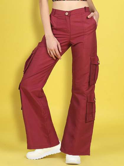Cutiekins Girls Easy
                    Wash Mid-Rise Cargos Trousers With Pocket Detailing