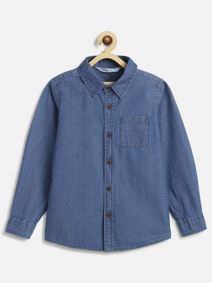 Campana Boys Washed
                    Cotton Denim Shirt