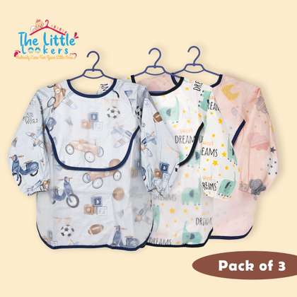 The Little Lookers
                      Unisex Pack of 3 Infant Bib with Pocket