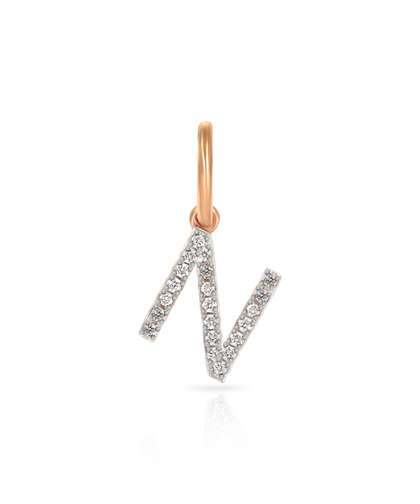BHIMA 18K BIS
                        Hallmark 750 Purity Rose Gold Alphabet N Diamond
                        Pendant