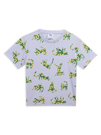 Puma Cats Club Kids
                    Printed Pure Cotton Relaxed Fit Short Sleeve
                    T-Shirt