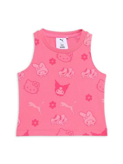 Puma x Hello Kitty &
                    Friends Girls Printed Slim Fit Sleeveless Ribbed
                    Tank Top
