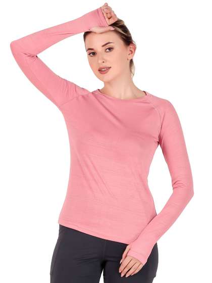 Flingr Women Dri-FIT
                        Solid Round Neck Elastane T-shirt