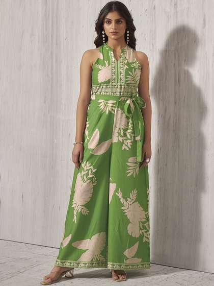 Anouk Women Printed
                        Basic Jumpsuit with Belt