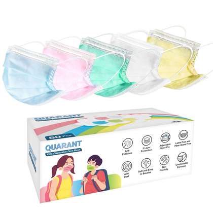 QUARANT Pack Of 50 3-Ply
                    Kids Anti Pollution Disposable Face Mask