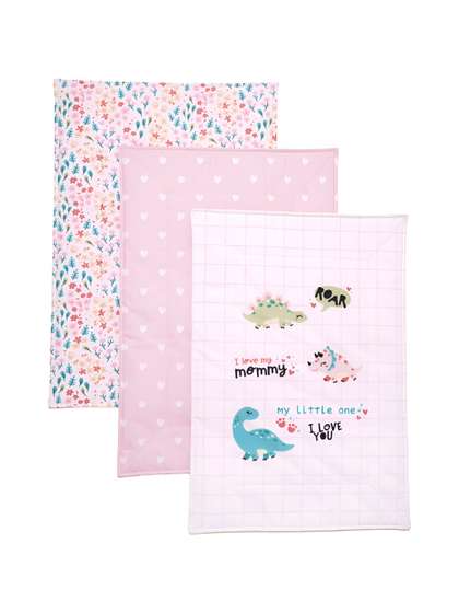 TIDY SLEEP 3Pc Pink
                    Printed Cotton Changing Mat