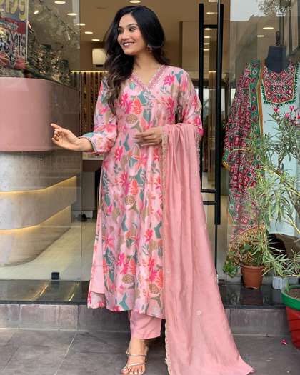 KALINI Kurta with Trousers & Dupatta