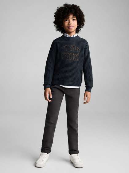 Mango Kids Boys Twill
                    Straight Fit Denim Trousers