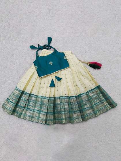 FELIZ THE DESIGNER
                    STUDIO Girls Embroidered Thread Work Ready to Wear
                    Lehenga &
