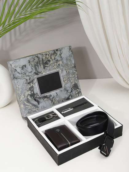 SAZARA Men Belt ,
                      Wallet, Keychain and Pen Gift Set