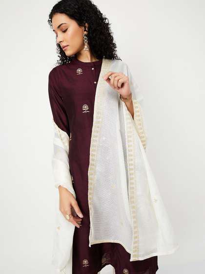 max Embroidered Chanderi Dupatta
