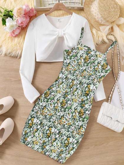 BAESD Floral Print
                    Applique Crepe A-Line Maxi Dress