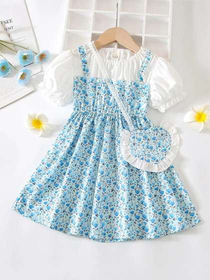 Miss & Chief Floral
                    Print A-Line Dress