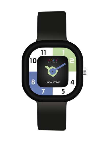 Spiky Kids Silicon Strap
                    Analogue Activity Tracking Watch SPKEVA10_C1_BLCK