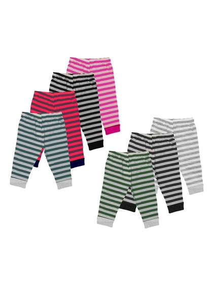 Lenam Kids Pack Of 7
                    Striped Pure Cotton Track Pants