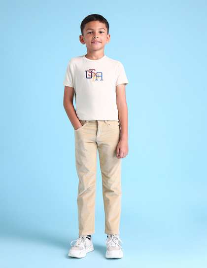 U.S. Polo Assn. Kids
                    Boys Classic Slim Fit Mid-Rise Regular Trousers