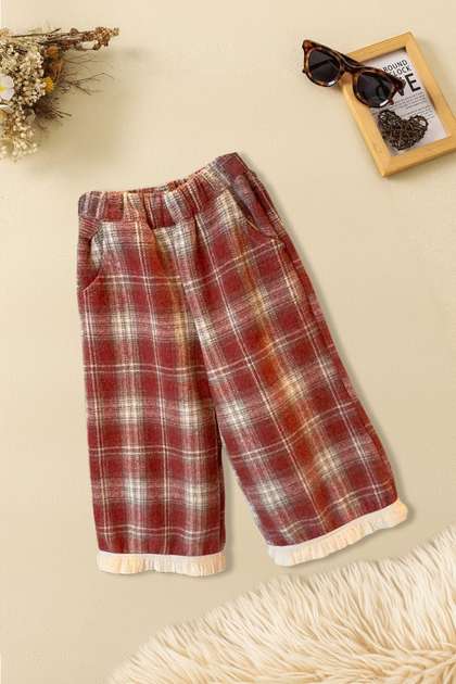FOREVER FRIDAY Girls
                    Relaxed Regular Fit Checked Cotton Trouser