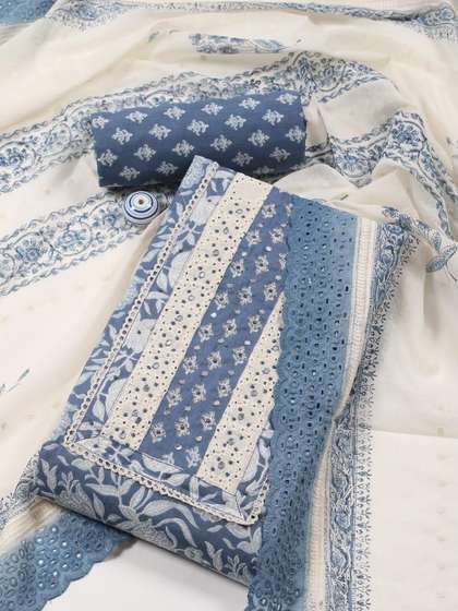 Meena Bazaar Printed Unstitched Dress Material