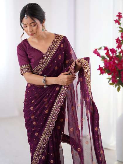 CaniBani Magenta
                        Pure Chiffon Sarees