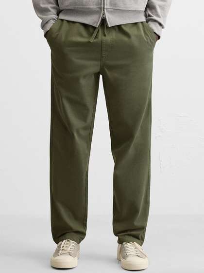 MISCHIEF MONKEY
                          Men Relaxed Straight Leg Low-Rise Trousers