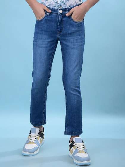 Crimsoune Club Boys Slim
                    Fit Mid-Rise Heavy Fade Stretchable Jeans