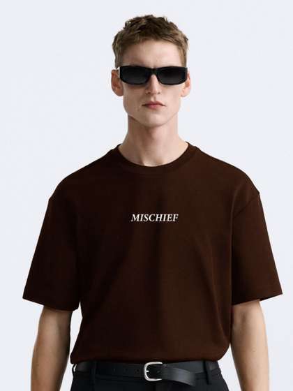 MISCHIEF MONKEY Back Printed Oversized T-shirt