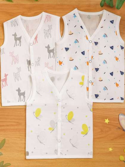 ARYA Boys Pack Of 3
                      Printed Pure Cotton Innerwear Vests