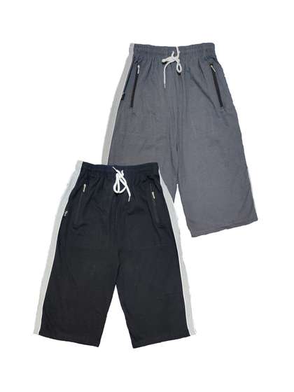 MANZON Pack of 2 Kids
                    Colourblocked Cotton Shorts