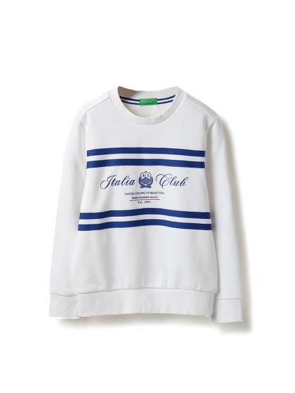 United Colors of
                    Benetton Boys Alphanumeric Printed Pullover
                    Sweatshirt