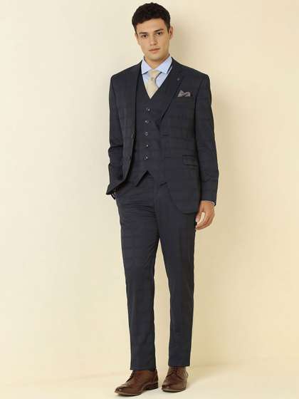 Allen Solly Men
                          Textured Three Piece Suit