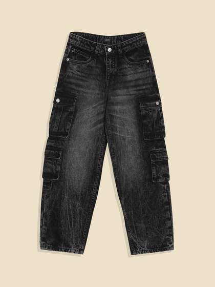 Allen Solly Junior Boys
                    Regular Fit Mid-Rise Light Fade Cargos Jeans