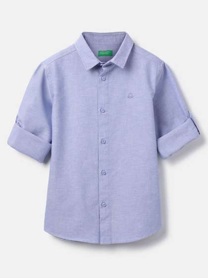 United Colors of Benetton
                Boys Solid Spread Collar Pure Cotton Casual Shirt
