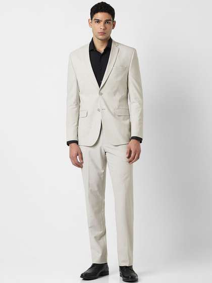 Van Heusen Textured
                      Slim-Fit Single-Breasted Two-Piece Suits