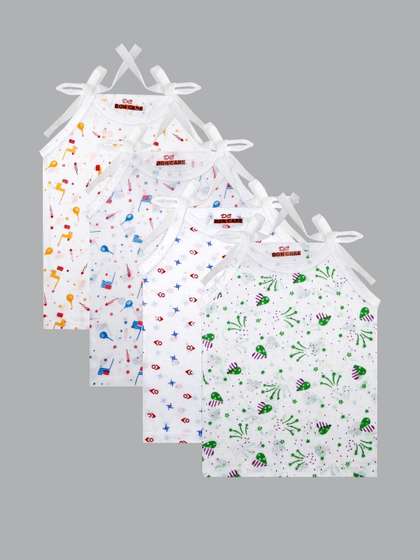 DON CARE Pack of 4 Kids
                    Cotton Vests For 0-3 Months Old