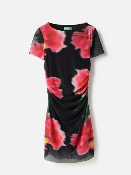 United Colors of
                    Benetton Girls Printed Bodycon Midi Dress