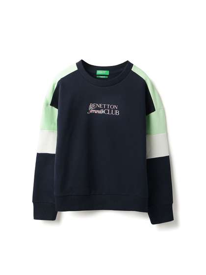 United Colors of
                      Benetton Girls Colourblocked Pure Cotton Pullover
                      Sweatshirt