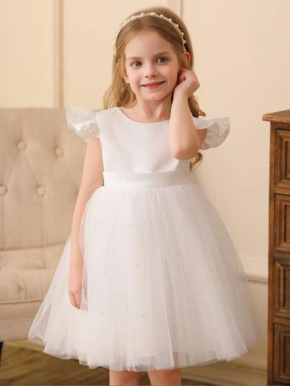 Tejam Kids-Girls White
                    Dresses