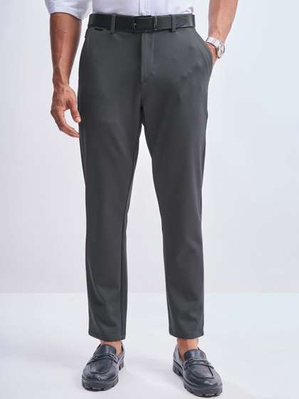 HIGHLANDER Men
                        Textured Slim Fit Formal Trousers