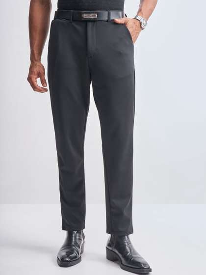 HIGHLANDER Men
                        Textured Slim Fit Formal Trousers