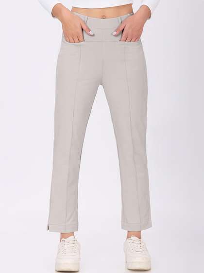 Plus Size Women
                        Relaxed Fit Mid-Rise Trousers