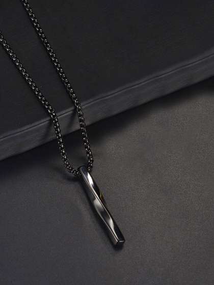 Jewels Galaxy Men
                    Stainless Steel Geometric Pendant With Chain