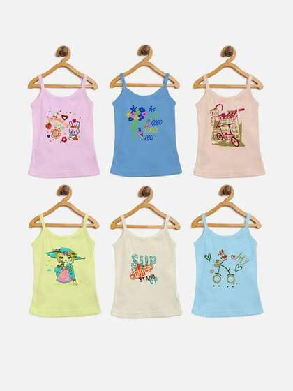 CAVENDERS Girls Pack Of
                    6 Assorted Printed Innerwear Vests