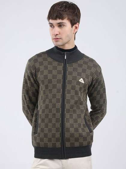 Monte Carlo Men
                          Checked Mock Neck Zip Detail Front Open
                          Pullover