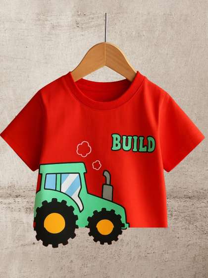 Googo Gaaga Boys Graphic
                    Printed Round Neck Cotton T-shirt