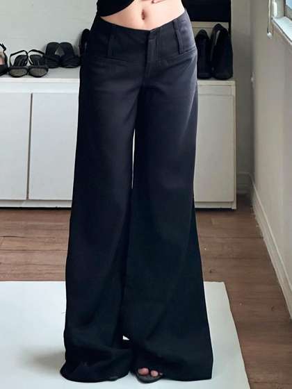 StyleCast x Revolte
                        Women Loose Fit Mid-Rise Wide Leg Trousers