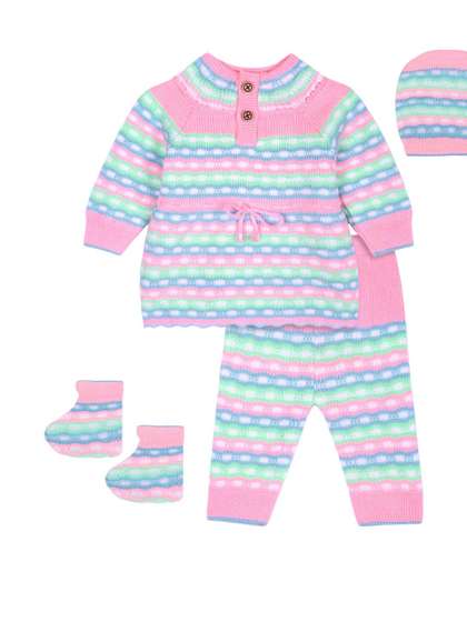 toyific Girls Woollen
                    Pullover Sweaters With Booties & Cap
